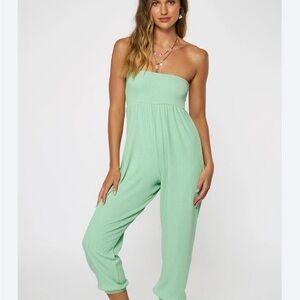 Basil Green Strapless Jumpsuit